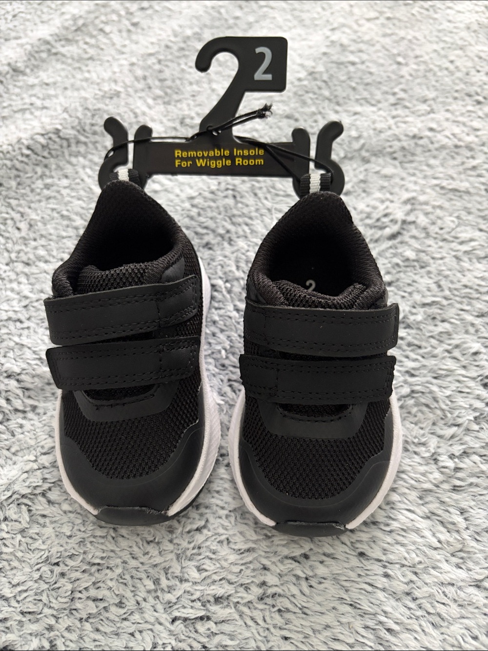 Infant’s Black Velcro Athletic Sneakers